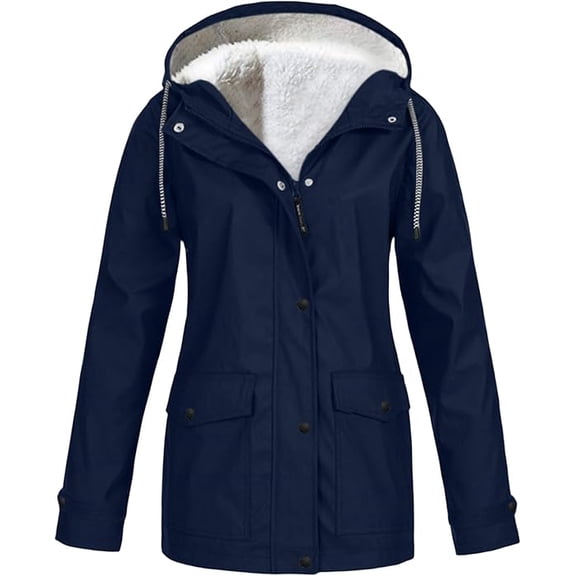 Women's Waterproof Hooded Jacket Long Sleeved Windbreaker Lightweight Rain Jackets Outdoor Hiking Oversized Raincoat with Pocket