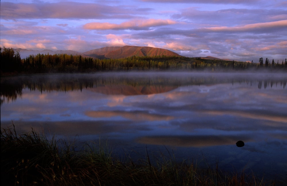 Jackfish Lake At Dawn North End Of The South Canol Road Near Ross River Yukon Canvas Art - Robert Postma Design Pics (36 x 24)