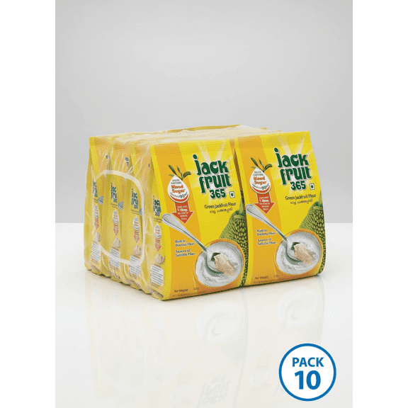 Jackfruit365 Green Jackfruit Flour (400g) 10 Pack | Low Glycemic Index Flour | Gluten-Free Wheat Flour Alternative for Diabetic-Friendly Cooking & Baking