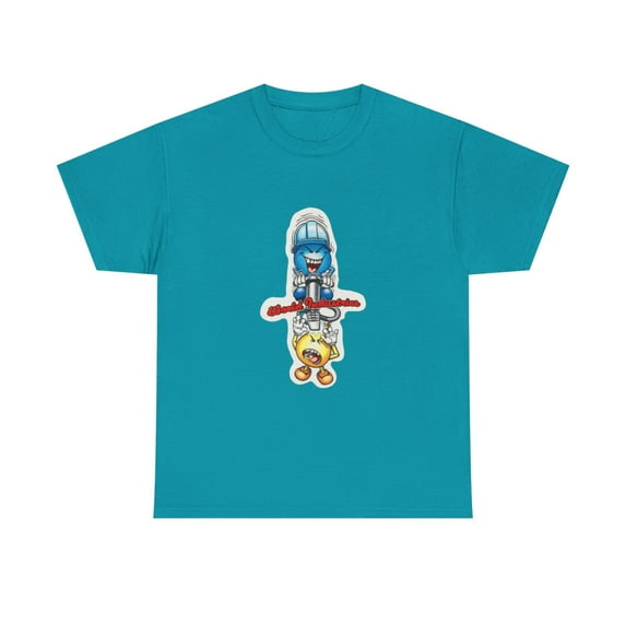 Jackhammer Flameboy World Industries '01 Skateboard Vintage Classic TShirt Print - Tropical Blue / 5XL