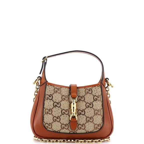 Jackie 1961 Chain Hobo Crystal Embellished GG Canvas Mini By Rebag