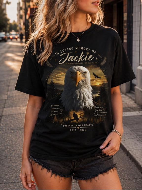 Jackie Bald Eagle Memorial Shirt, In Loving Memory Jackie 2012-2026 Tee, Big Bear Valley Eagle Tribute, Forever In Our Hearts Gift