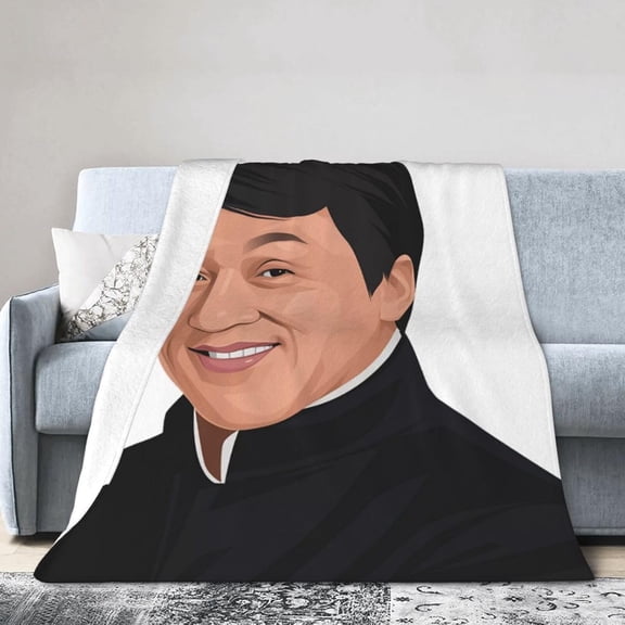 Jackie Chan Blanket Soft Flannel Fleece Throw Blanket Pattern Warm Plush Blankets 50"x40"