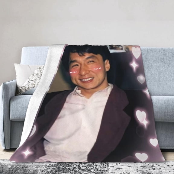 Jackie Chan Blanket Soft Flannel Fleece Throw Blanket Pattern Warm Plush Blankets 60"x50"