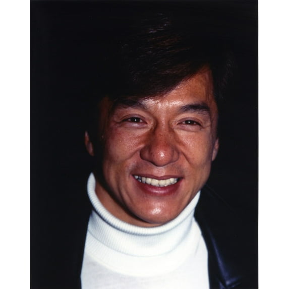 Jackie Chan Portrait in Black Coat Photo Print (24 x 30)