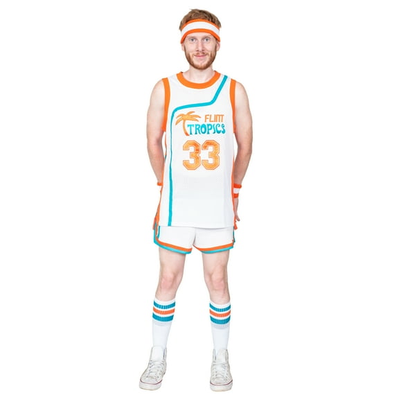 Jackie Moon Basketball Player Flint Tropics #33 Jersey and Shorts Halloween Costume Cosplay