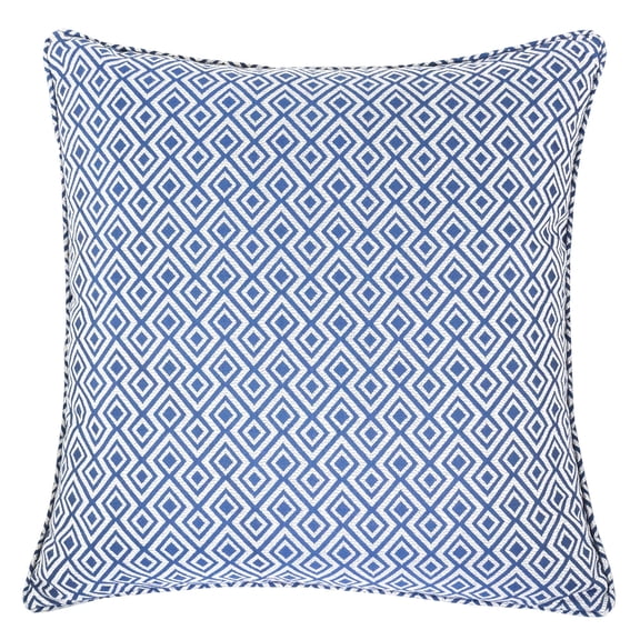 Jackie Navy Geometric Polyester 20 in. x 20 in. Throw Pillow