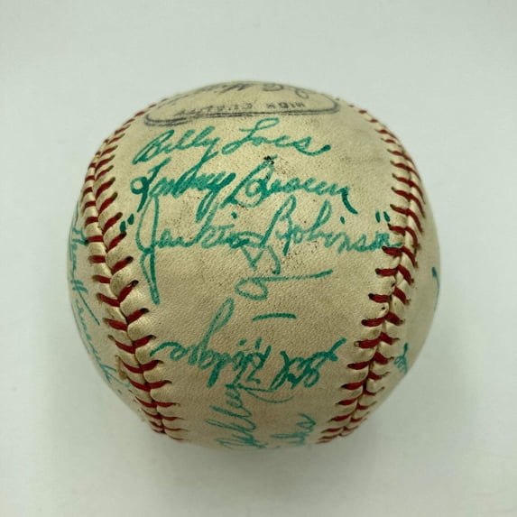 Jackie Robinson 1950 Brooklyn Dodgers Team Signed Baseball JSA COA ...