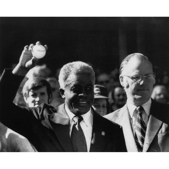 Jackie Robinson And Baseball Commissioner Bowie Kuhn History (24 x 18)