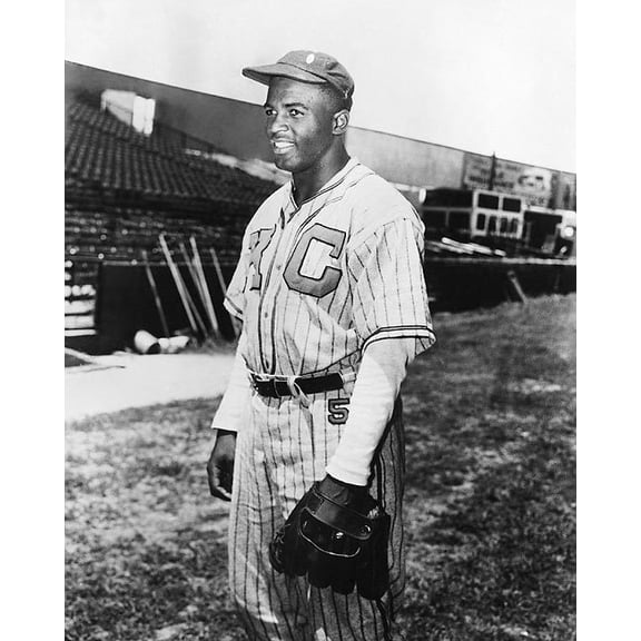 Jackie Robinson Kansas Monarchs Baseball Style - A - 12x18 Inch Laminated Aviation Poster - Stunning Detail and Bold Colors