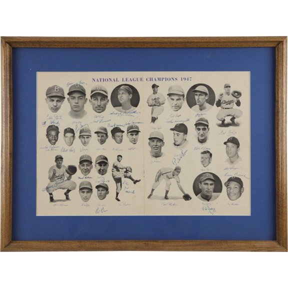 Jackie Robinson Rookie 1947 Brooklyn Dodgers Team Signed Program PSA DNA COA