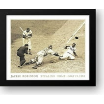 Jackie Robinson Stealing Home, May 15, 1952 32x26 Framed Art Print