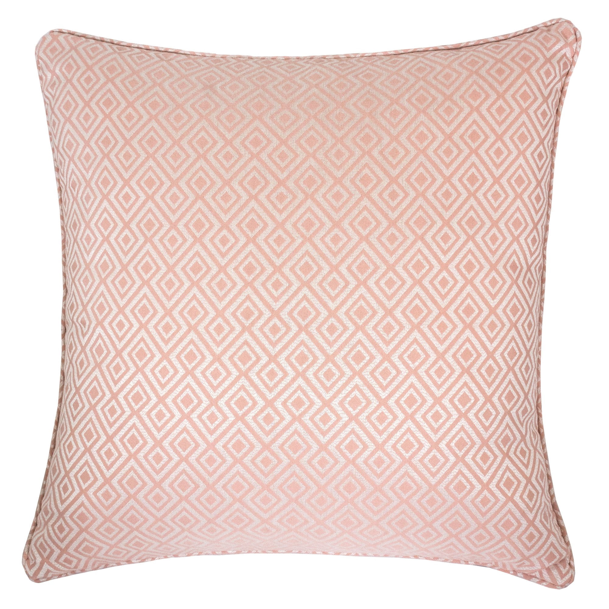 Jackie Rose-Pink Geometric Polyester 20 in. x 20 in. Throw Pillow