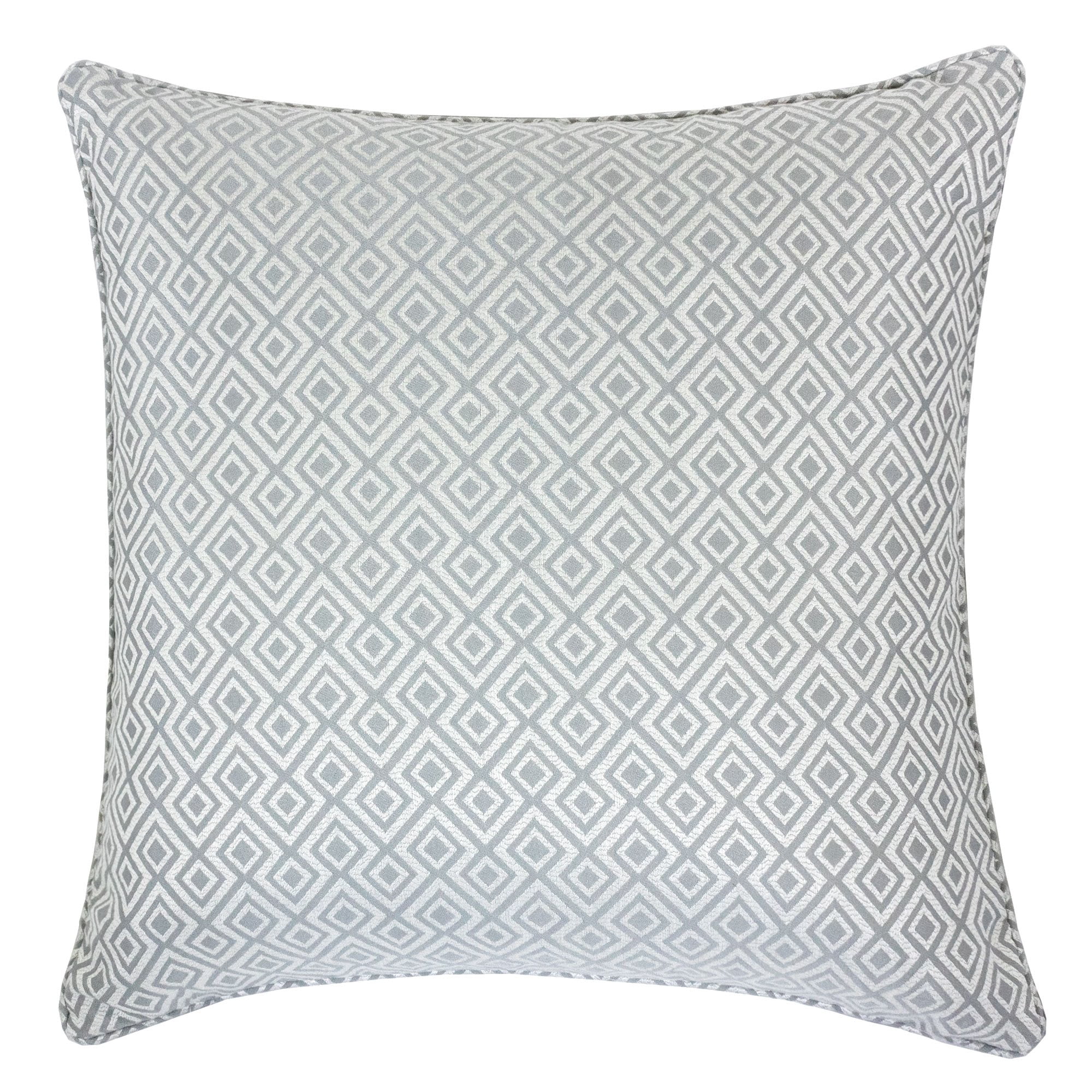 Jackie Silver Geometric Polyester 20 in. x 20 in. Throw Pillow