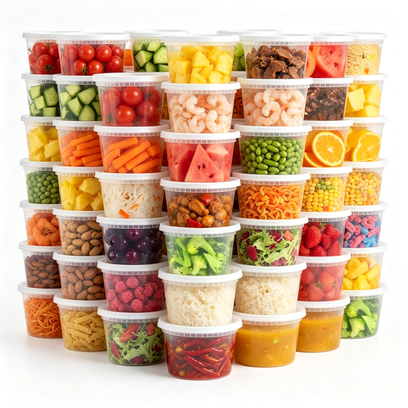 Jackie Togo 48 Pack 16oz Deli Containers with Lids,Food Storage Containers, Airtight Leakproof Soup Containers, Microwave & Freezer Safe, Reusable Meal Prep, 96 Pieces