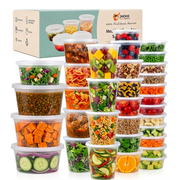 Jackie Togo 50 Pack 8/12/16/24/32oz Deli Containers with Lids, 5 Sizes Combo Set Food Storage Containers, Airtight Leakproof Soup & Meal Prep Containers, 100 Pieces