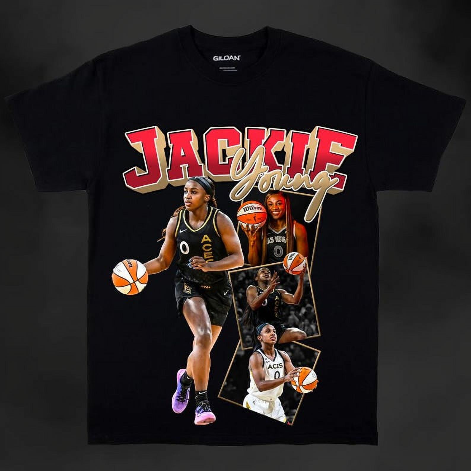 Jackie Young High Quality Las Vegas Aces Basketball Graphic Tee