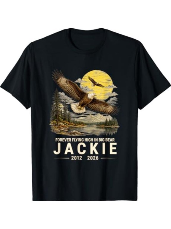 Jackie and Shadow Eagle Family Nature Retro Fly High Jackie T-Shirt