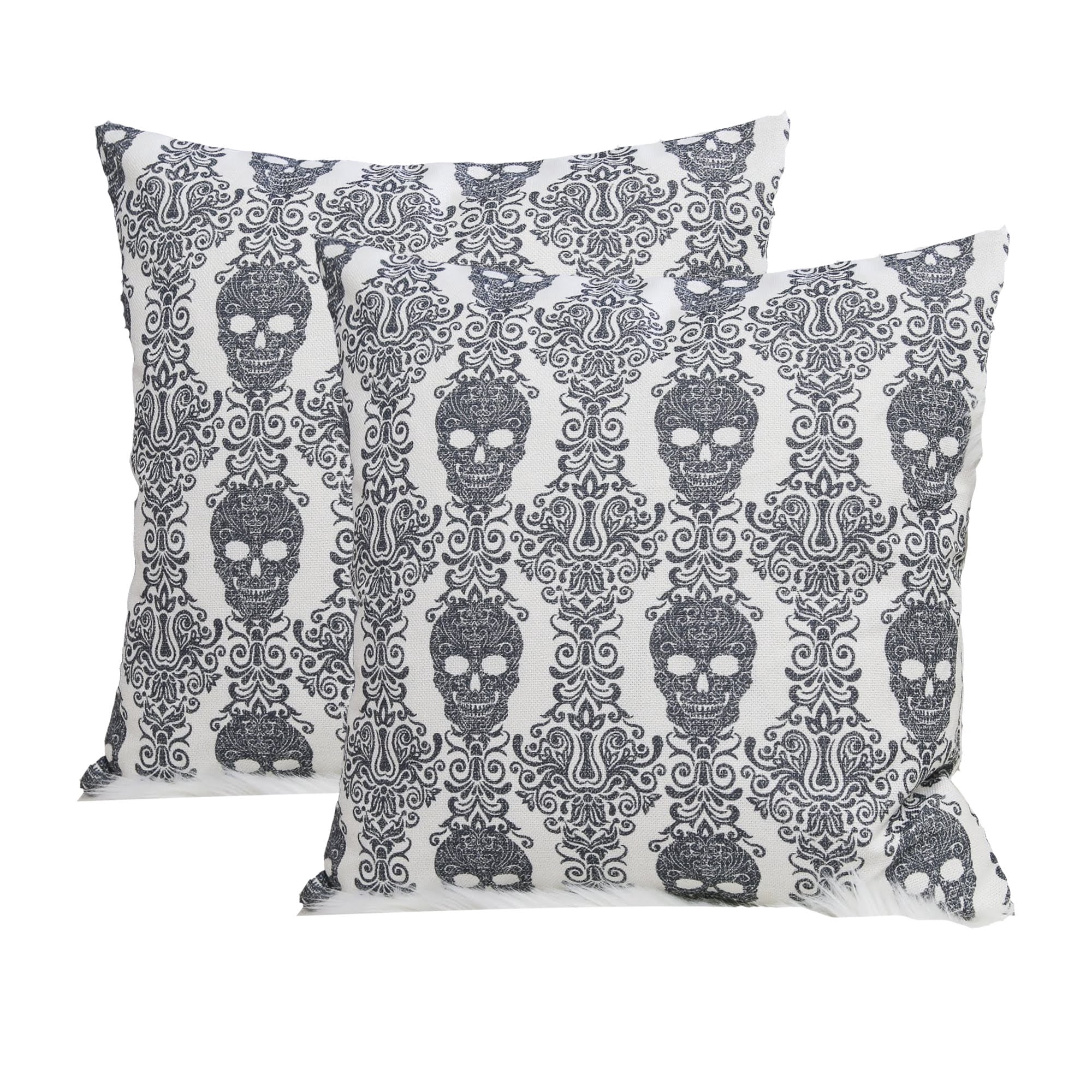 Jacklyn Gray Abstract Polyester 20 in. x 20 in. Throw Pillow (Set of 2)