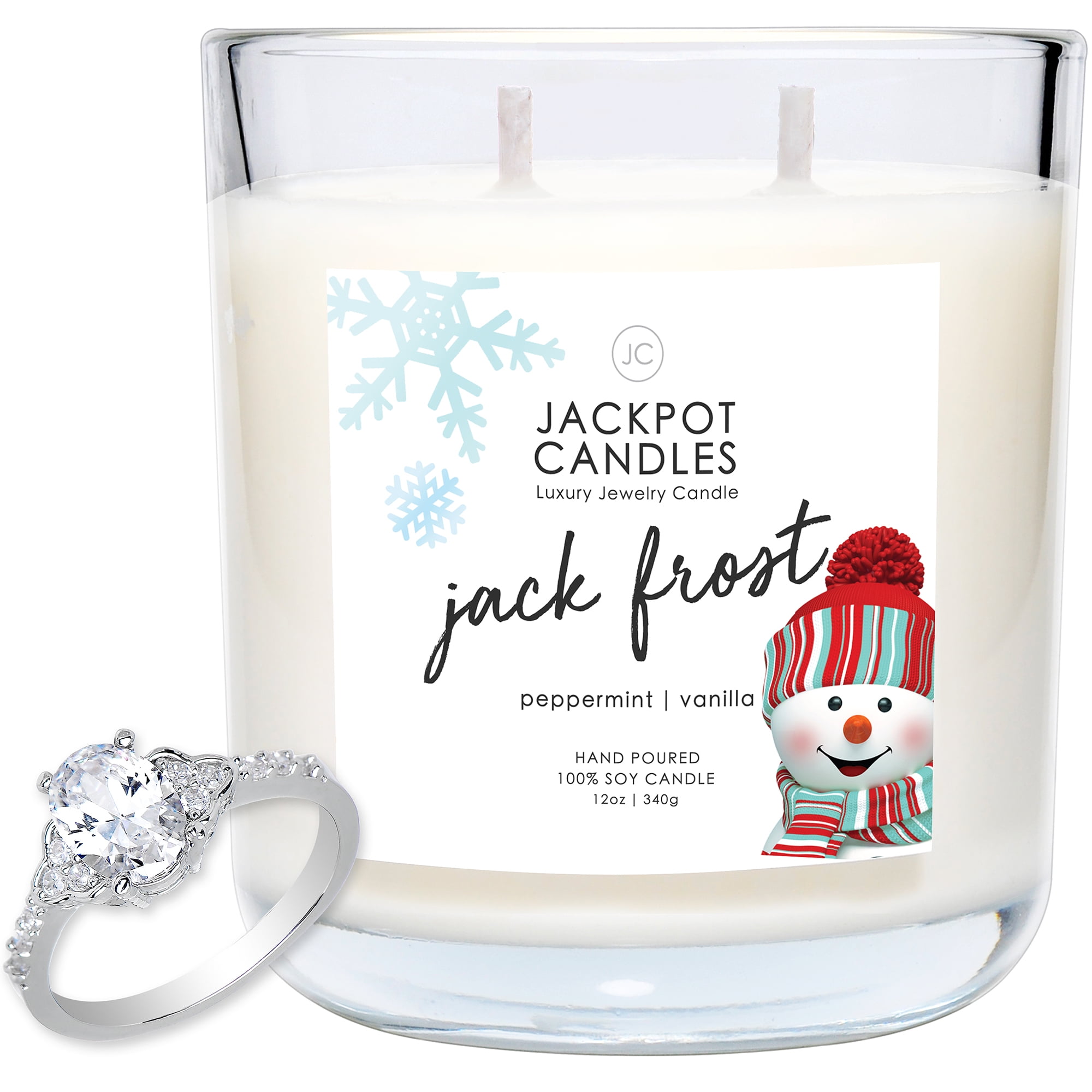 Jackpot Candles Christmas Jack Frost Candle with Ring Inside (Surprise