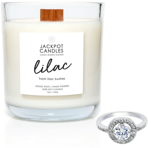 Jackpot Candles Lilac Candle with Ring Inside (Surprise Jewelry $15 to $5,000) Ring Size 10