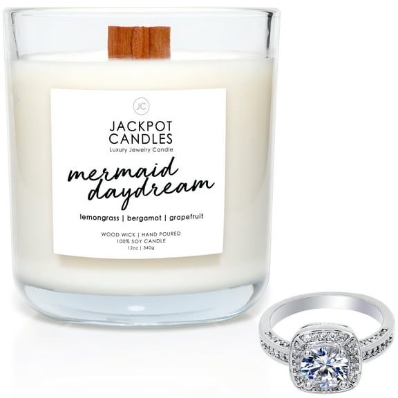 Jackpot Candles Mermaid Day Dream Candle with Ring Inside (Surprise Jewelry $15 to $5,000) Ring Size 9