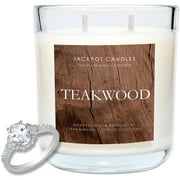 Jackpot Candles Teakwood Candle with Ring Inside (Surprise Jewelry $15 to $5,000) Ring Size 7
