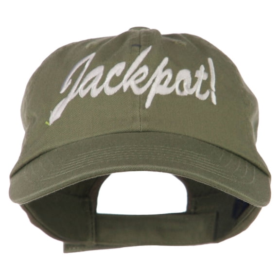 Jackpot Embroidered Washed Cap - Olive OSFM