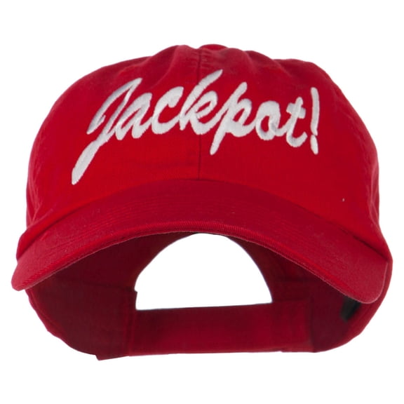 Jackpot Embroidered Washed Cap - Red OSFM