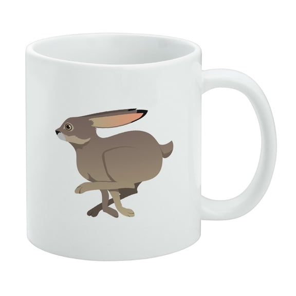 Jackrabbit Running Racing White Mug