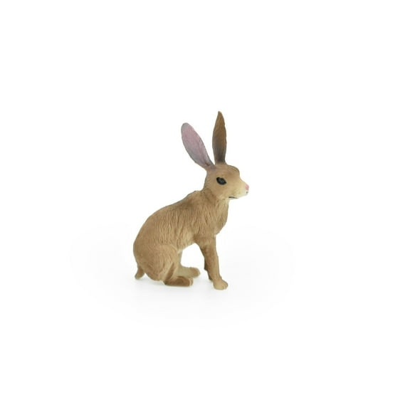 Jackrabbit Toy, Hare, Very Realistic Rubber Figure, Model, Educational, Animal, Hand Painted Figurines, 2.5" CH066 BB79