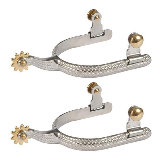 Jacks 11075 Stainless Steel Basket Weave Spurs