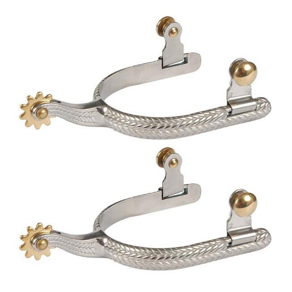 Jacks 11075 Stainless Steel Basket Weave Spurs