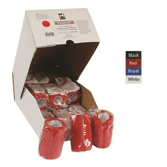 Jacks 1305-RE Prorap Self-Adhering Bandage, Red - 4 in. x 5 Yards - 18 Box