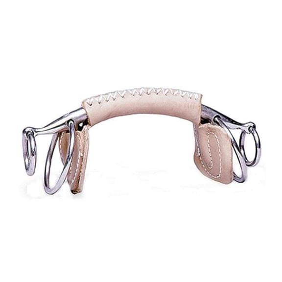 Jacks Imports 64 Leather Covered Double Extension Ring Snaffle Bit