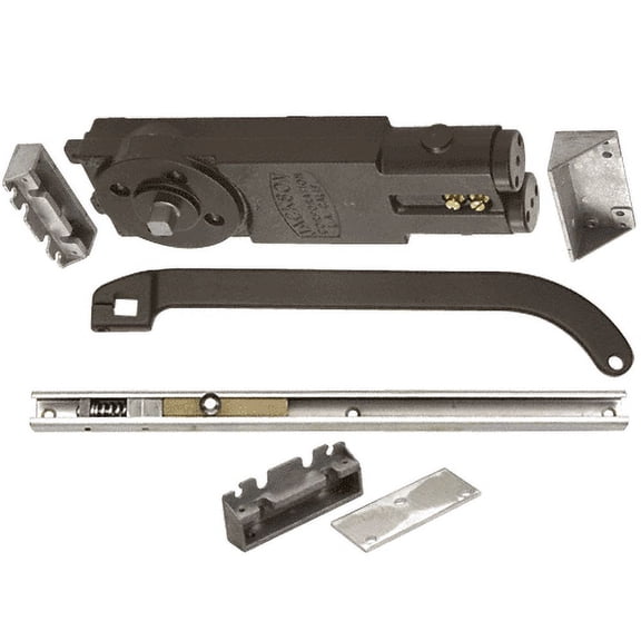 Jackson 21201U31301 Dark Bronze Regular Duty Spring 105 No Hold Open Overhead Concealed Closer with 'U' Offset Slide-Arm Hardware Package Dark Bronze