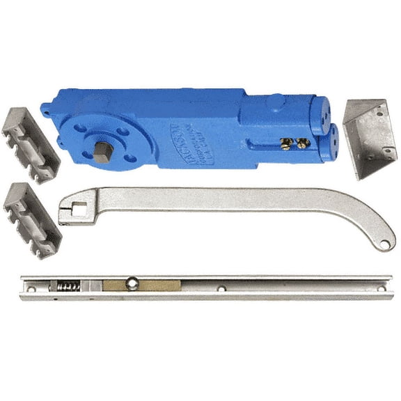 Jackson 21201U62820 Aluminum Adjustable Spring Power Multi Size 90 Hold Open Overhead Concealed Closer with U-Offset Slide-Arm Hardware Package