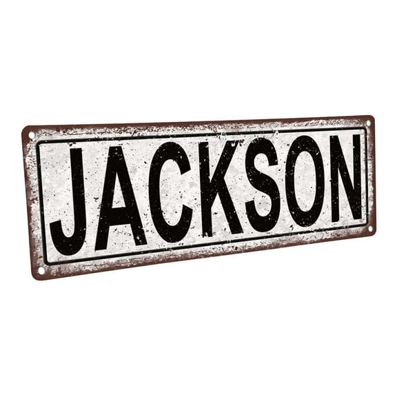 Jackson 4"x12" Metal Sign, Wall Décor for Kids Room and Nursery