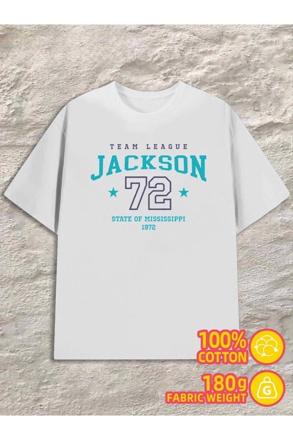 Greenink Jackson 72 Tee mens 180G Cotton white Retro Unisex Shirt Crewneck tshirts Trendy Unisex Shirt Graphic Tee tshirts Fashion Unisex Shirt Graphic tshirts
