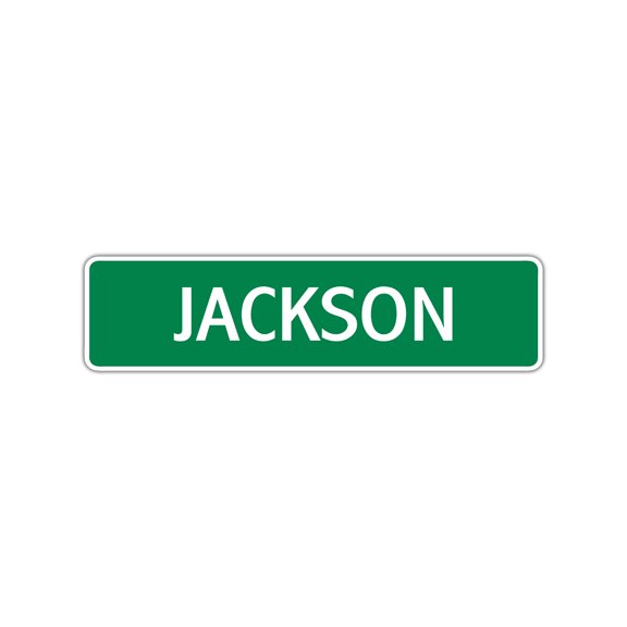 Jackson Boys Children Name Letter Printed Label Wall Plaque Decoration Indoor Outdoor Aluminum Sign 4"x13.5"