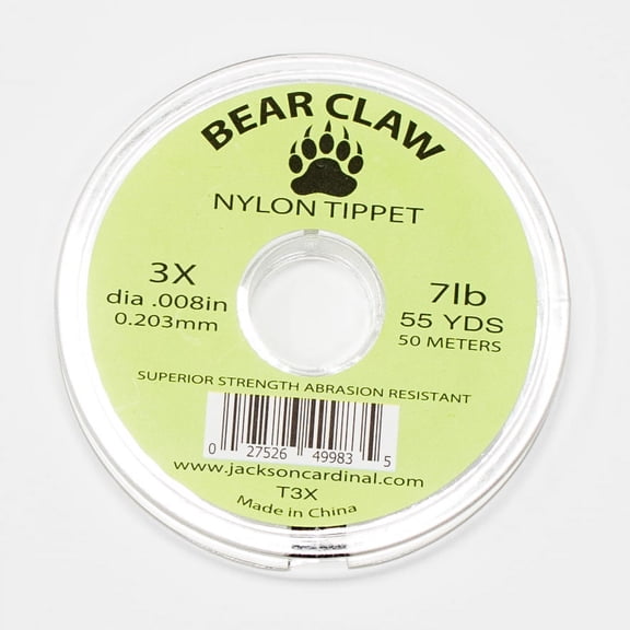 Jackson Cardinal Flies Bear Claw Tippet, 50m, T3X