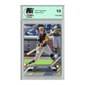 Jackson Chourio 2024 Topps Now #16 1st Hit & RBI in MLB Debut Rookie Card PGI 10