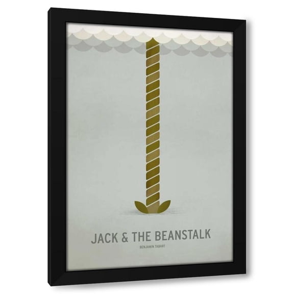 Christian Jackson 11x14 Black Modern Wood Framed Wall Art Titled - Jack and The Beanstalk