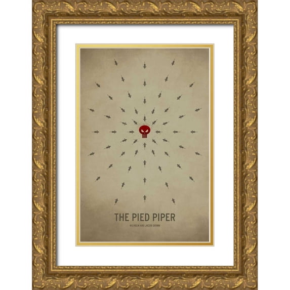 Jackson, Christian 17x24 Gold Ornate Wood Framed with Double Matting Museum Art Print Titled - Pied Piper