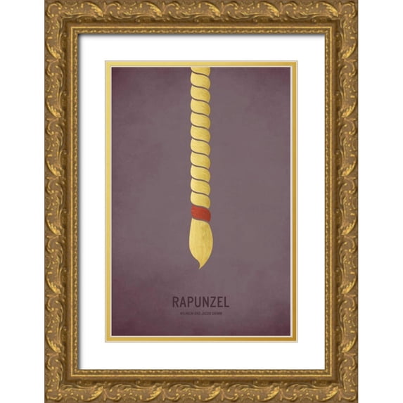 Jackson, Christian 23x32 Gold Ornate Wood Framed with Double Matting Museum Art Print Titled - Rapunzel