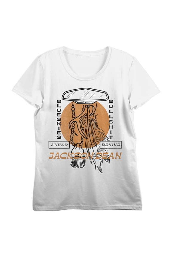 Jackson Dean Blue Skies Ahead Women's White Crew Neck Short Sleeve T-shirt - 3XL