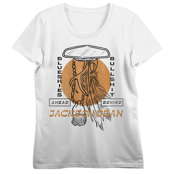 Jackson Dean Blue Skies Ahead Women's White Crew Neck Short Sleeve T-shirt - Medium