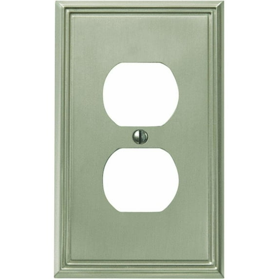 Jackson Deerfield 3108BN Metro Line Brushed Duplex Outlet Wall Plate, Nickel Finish
