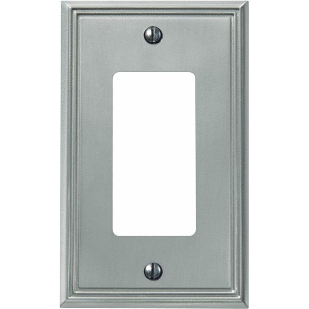 Amerelle Brushed Nickel 1-Gang Metal Wall Plate