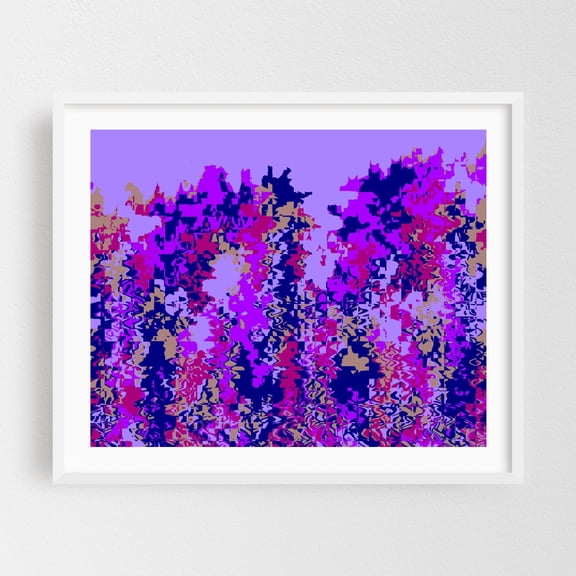 Jackson - Digital Art Abstract Modern Art Geometric Psychedelic Pattern Surrealism White Framed Wall Art Print 12 x 16 inches